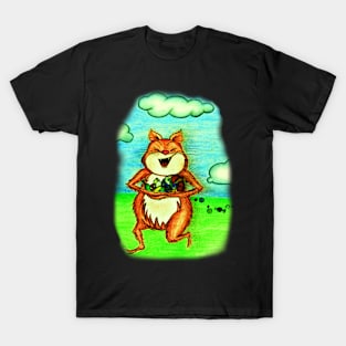 Cat Running with Candy T-Shirt